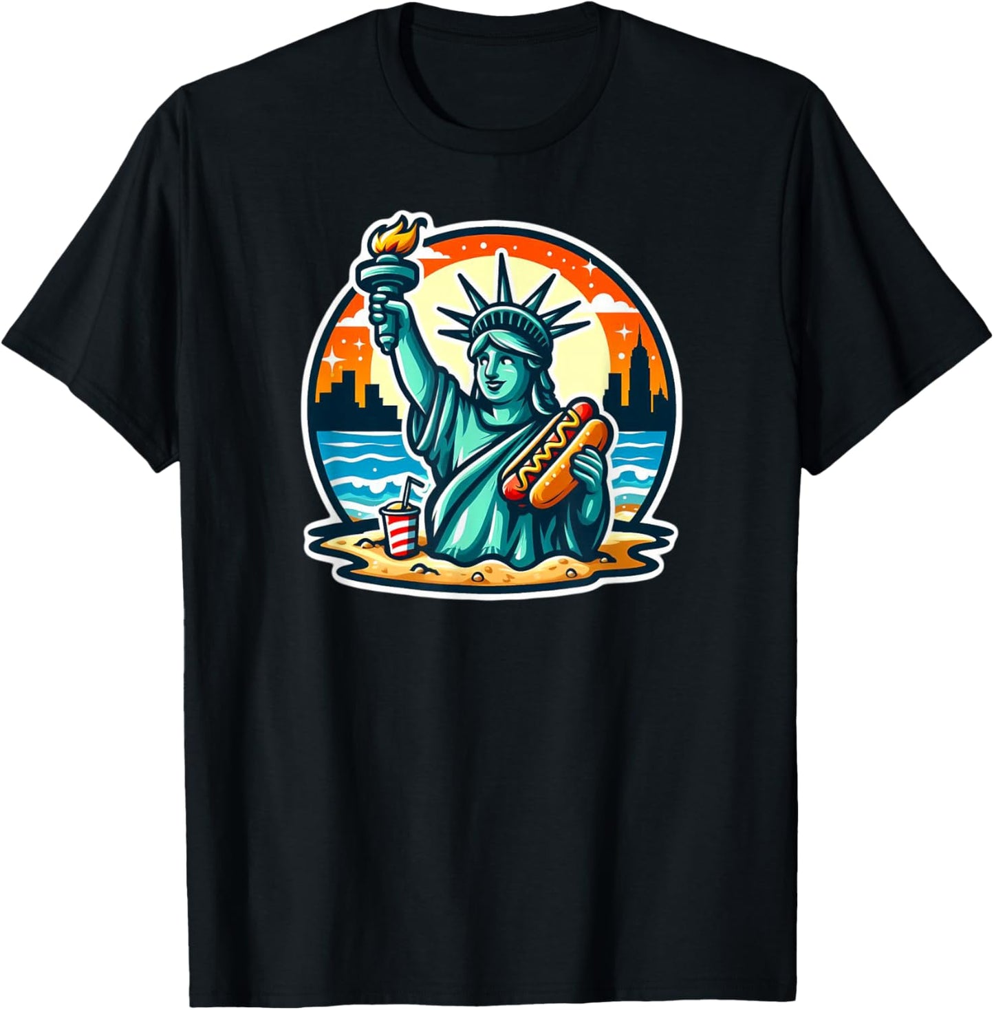 New York Hot Dogs NYC Souvenir NYC T-Shirt - T-Shirt | Black