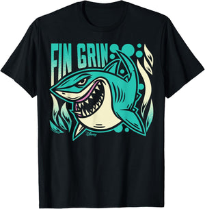 Finding Nemo - Bruce Shark Fin Grin T-Shirt - T-Shirt | Black