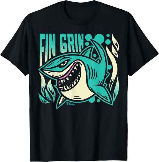Finding Nemo - Bruce Shark Fin Grin T-Shirt - T-Shirt | Black