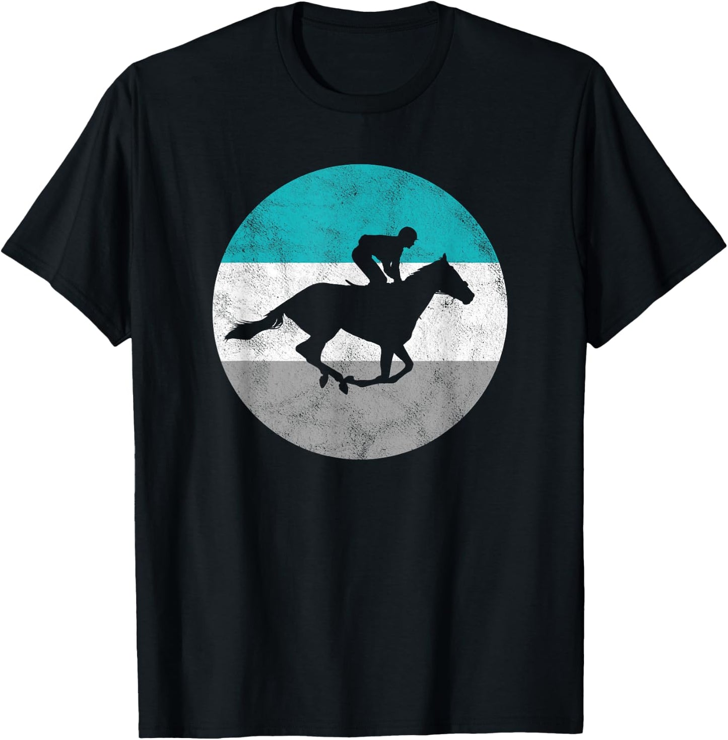 Horse Racing Jockey Retro Gift Women Boys & Girls T-Shirt - T-Shirt | Black