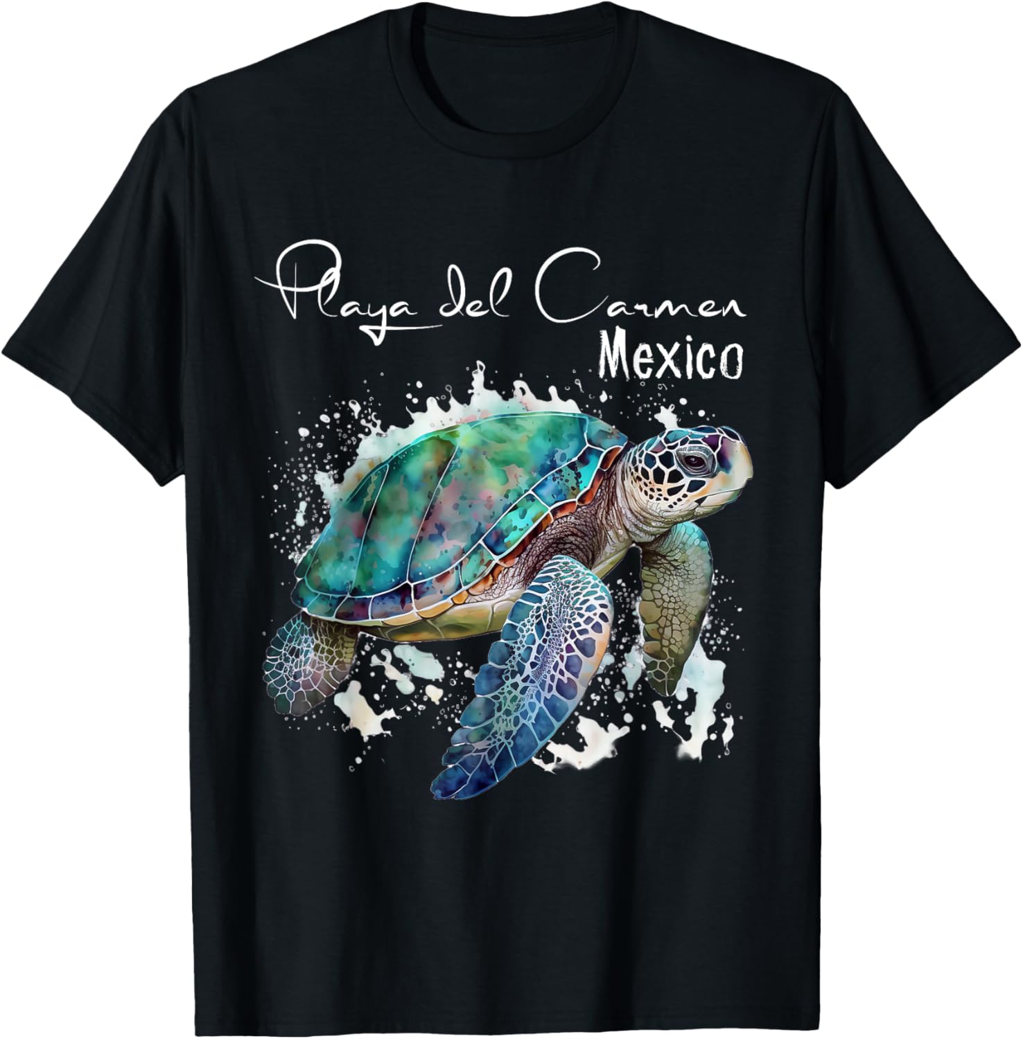 Playa Del Carmen Mexico Sea Turtle Playa Souvenir T-Shirt - T-Shirt | Black