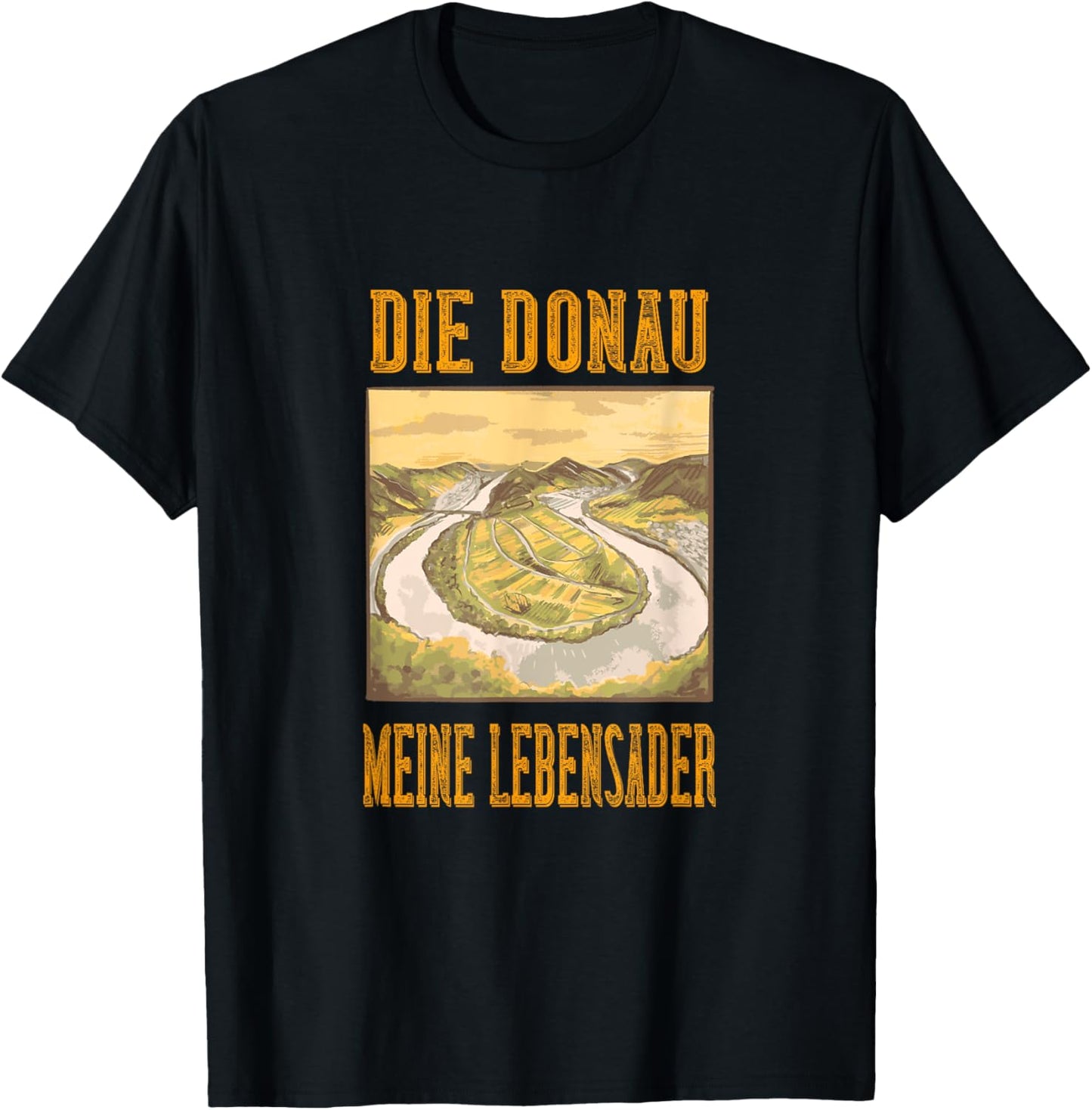 Meine Lebensader Wachau Linz Wien Regensburg Fluss Donau T-Shirt - T-Shirt | Black