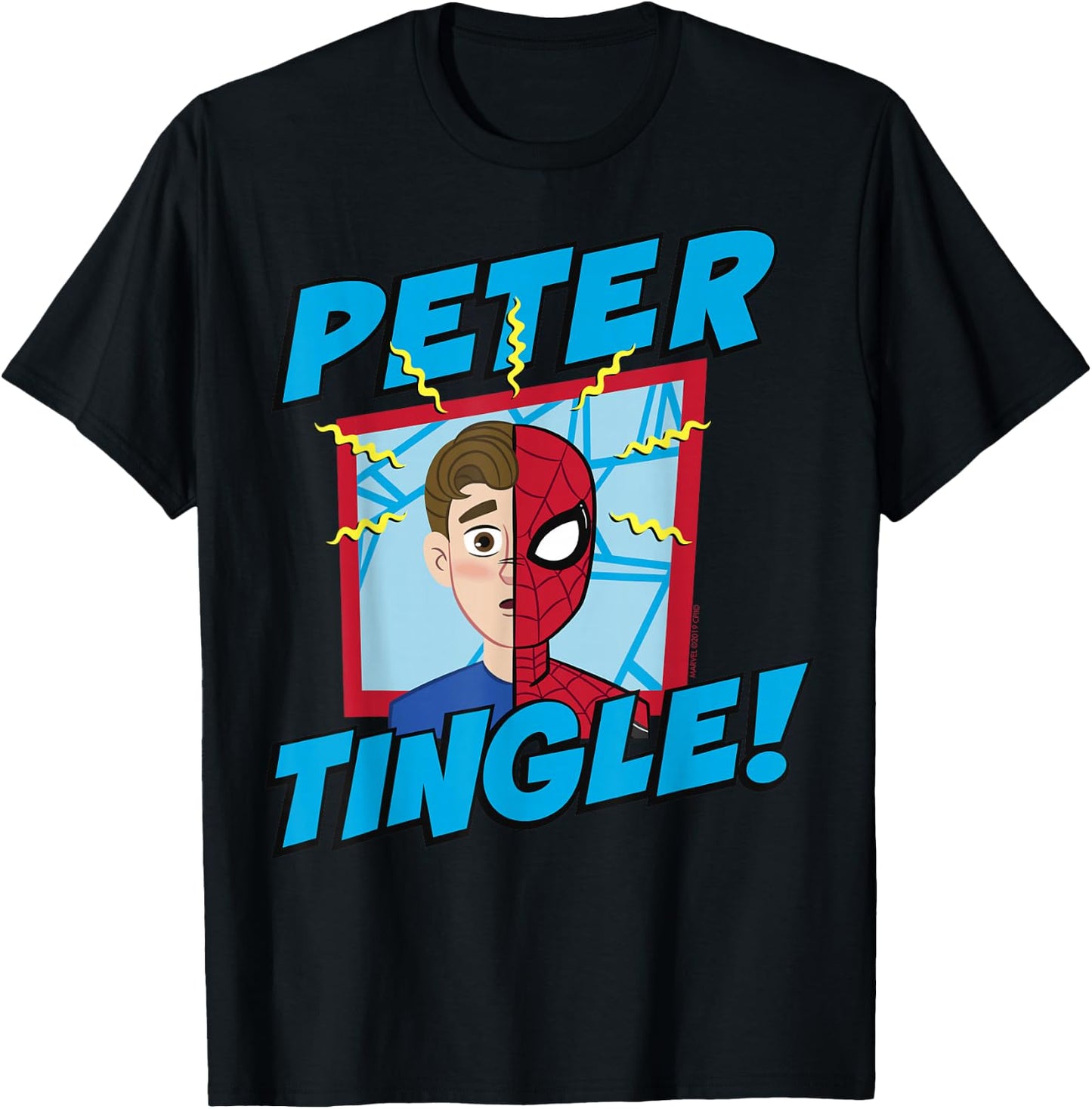 Marvel Spider-Man Far From Home Peter Tingle Poster T-Shirt - T-Shirt | Black