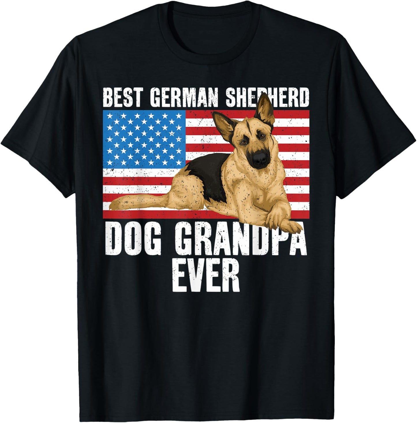 Best German Shepherd Dog Grandpa Ever T-Shirt - T-Shirt | Black