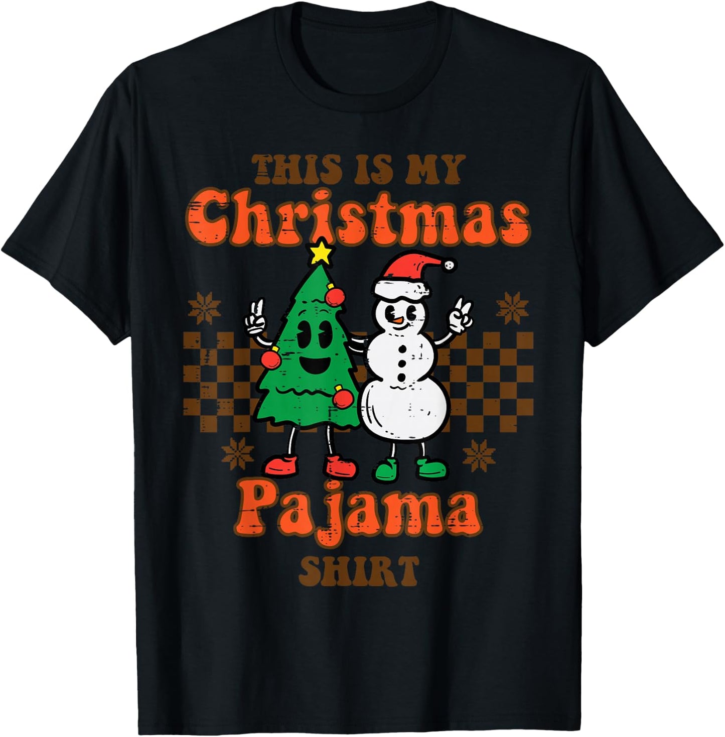 This Is My Christmas Shirt Snowman Retro Xmas Men Women Kids T-Shirt - T-Shirt | Black