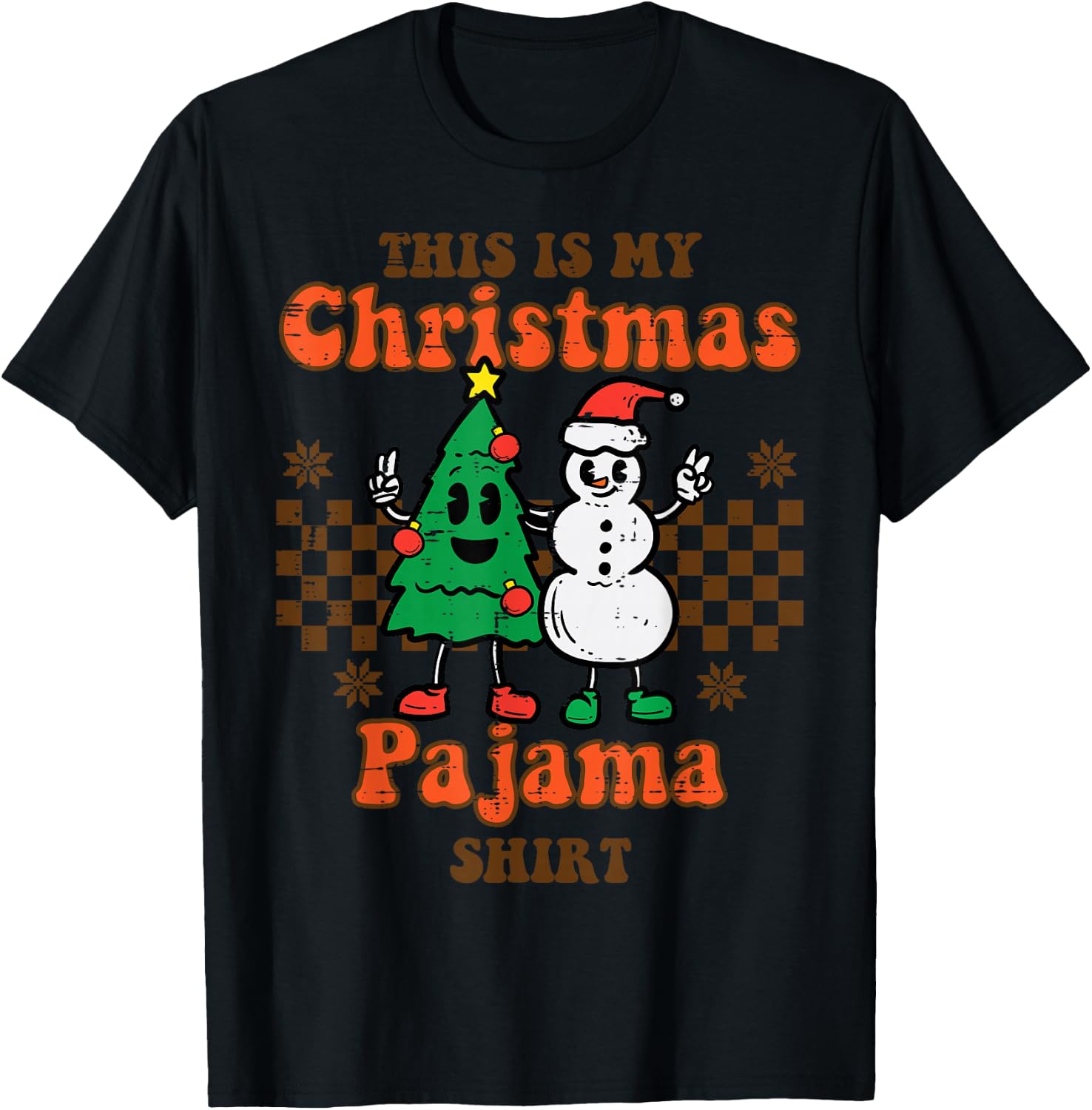 This Is My Christmas Shirt Snowman Retro Xmas Men Women Kids T-Shirt - T-Shirt | Black