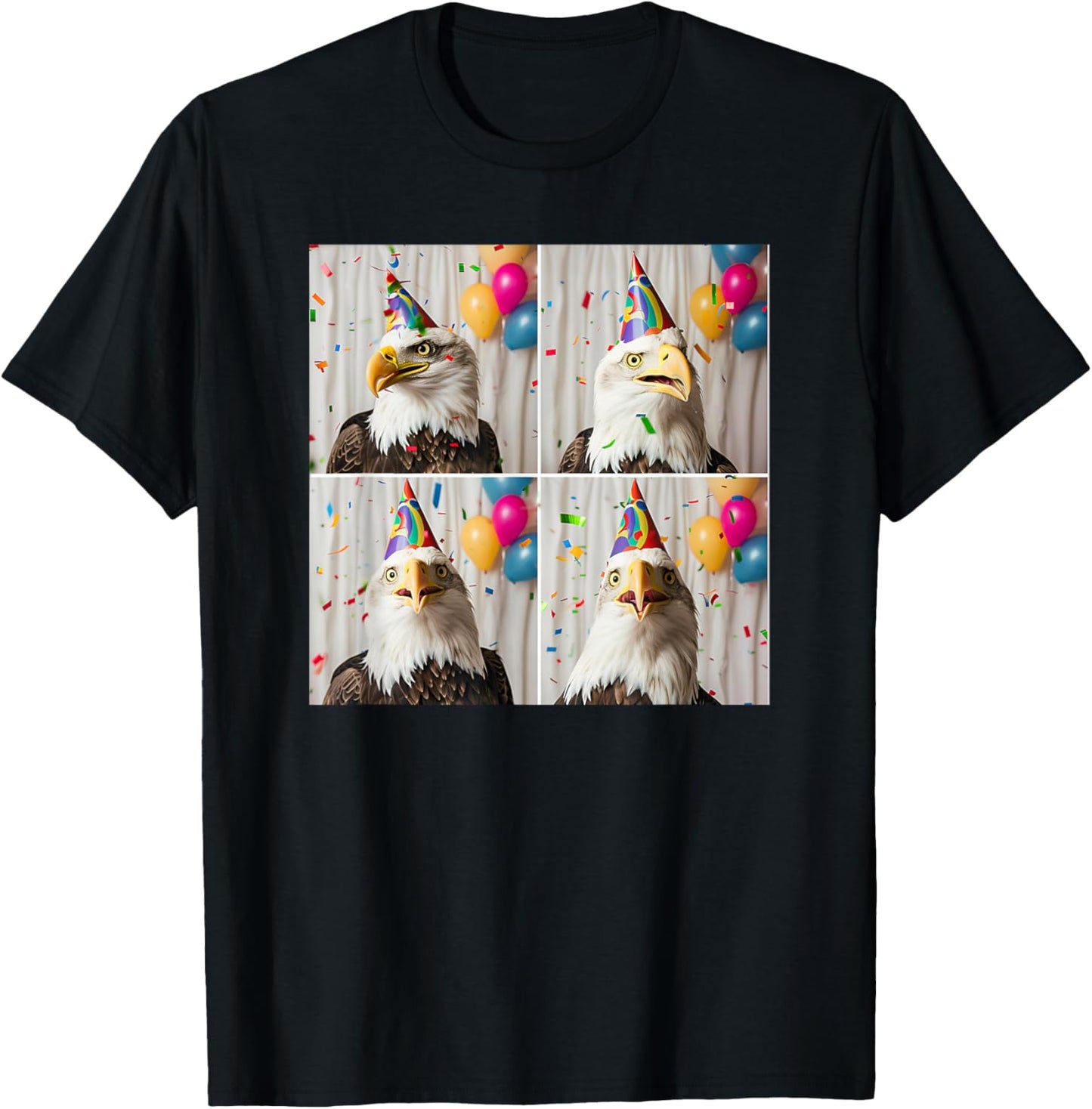 Bald Eagle Face Happy Bird Of Prey Portrait Eagle Birthday T-Shirt - T-Shirt | Black