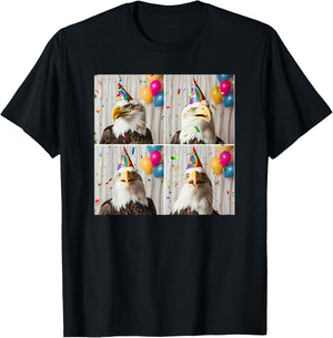Bald Eagle Face Happy Bird Of Prey Portrait Eagle Birthday T-Shirt - T-Shirt | Black