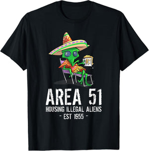 Cinco De Mayo Area 51 UFO Drunk Illegal Alien T-Shirt - T-Shirt | Black