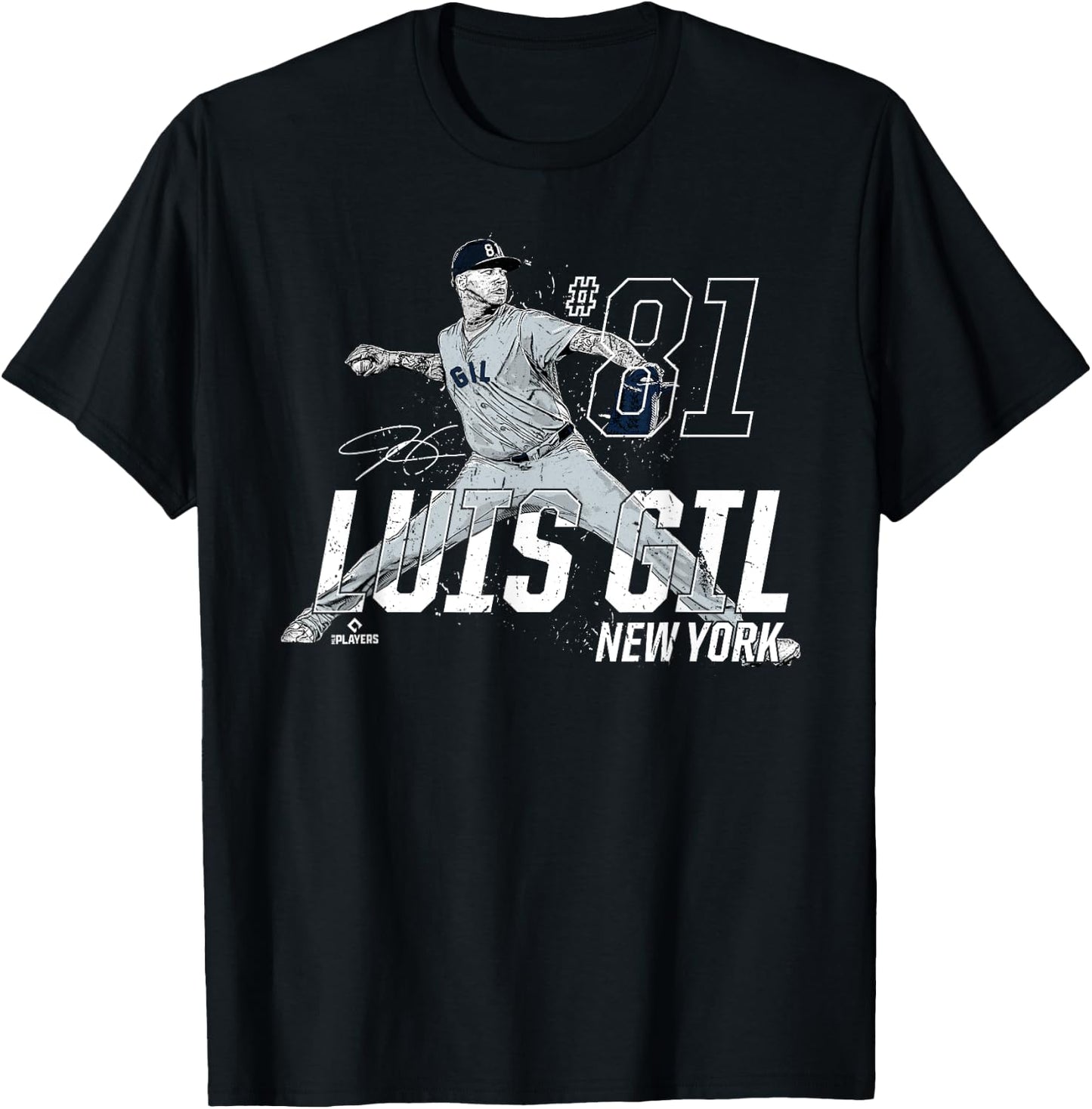 Dynamic Pose Luis Gil New York Baseball MLBPA T-Shirt - T-Shirt | Black