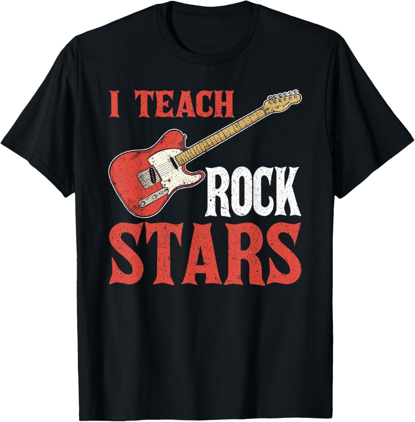 Music Teacher I Teach Rock Stars T-Shirt - T-Shirt | Black