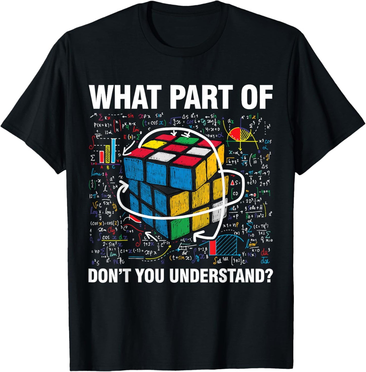 What Part Of Don't You Understand Funny Speed Cubing Math T-Shirt - T-Shirt | Black