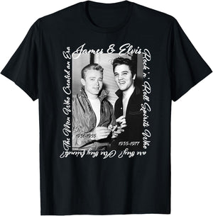 James Dean_Elvis Presley_Back Printed T-Shirt - T-Shirt | Black