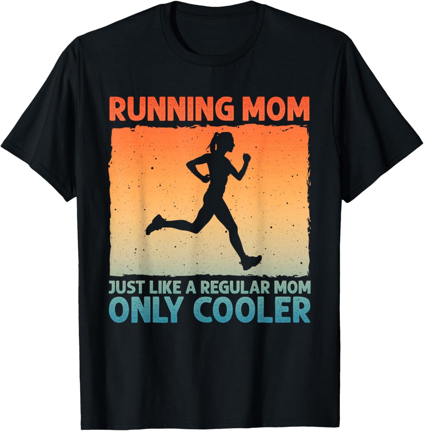 Funny Running Mom Marathoner Runner Coach Racing T-Shirt - T-Shirt | Black