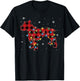 Pajamas Red Plaid Pitbull Christmas Lights Puppy Lovers T-Shirt - T-Shirt | Black