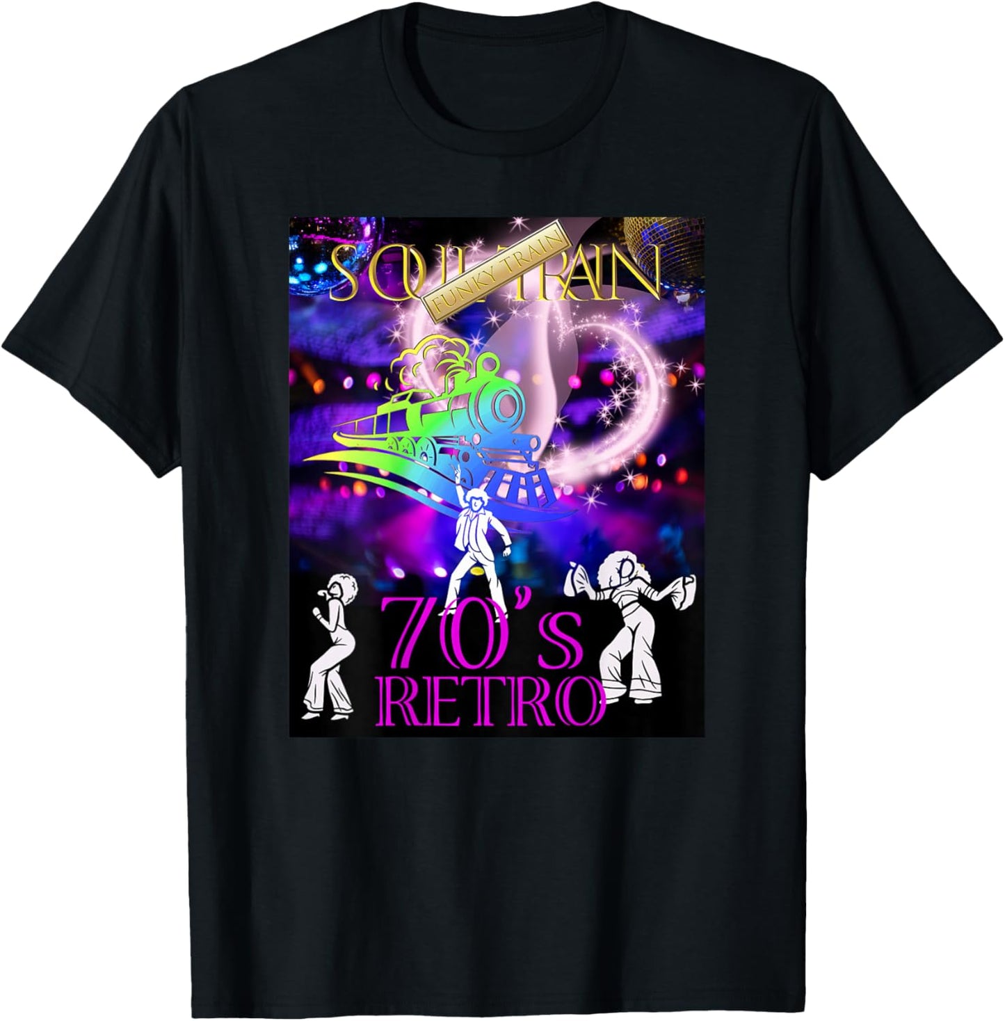 Soul Train_Funky_016_Back Printed T-Shirt - T-Shirt | Black