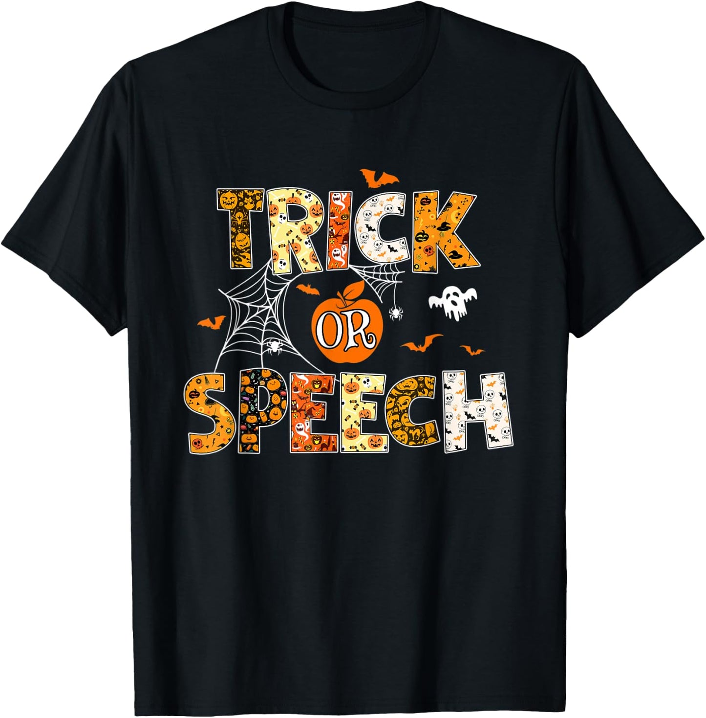 Groovy Trick or Speech Pathologist SLP Halloween Costume T-Shirt - T-Shirt | Black