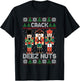 Crack Deez Nuts Funny Ugly Sweater Christmas T-Shirt - T-Shirt | Black