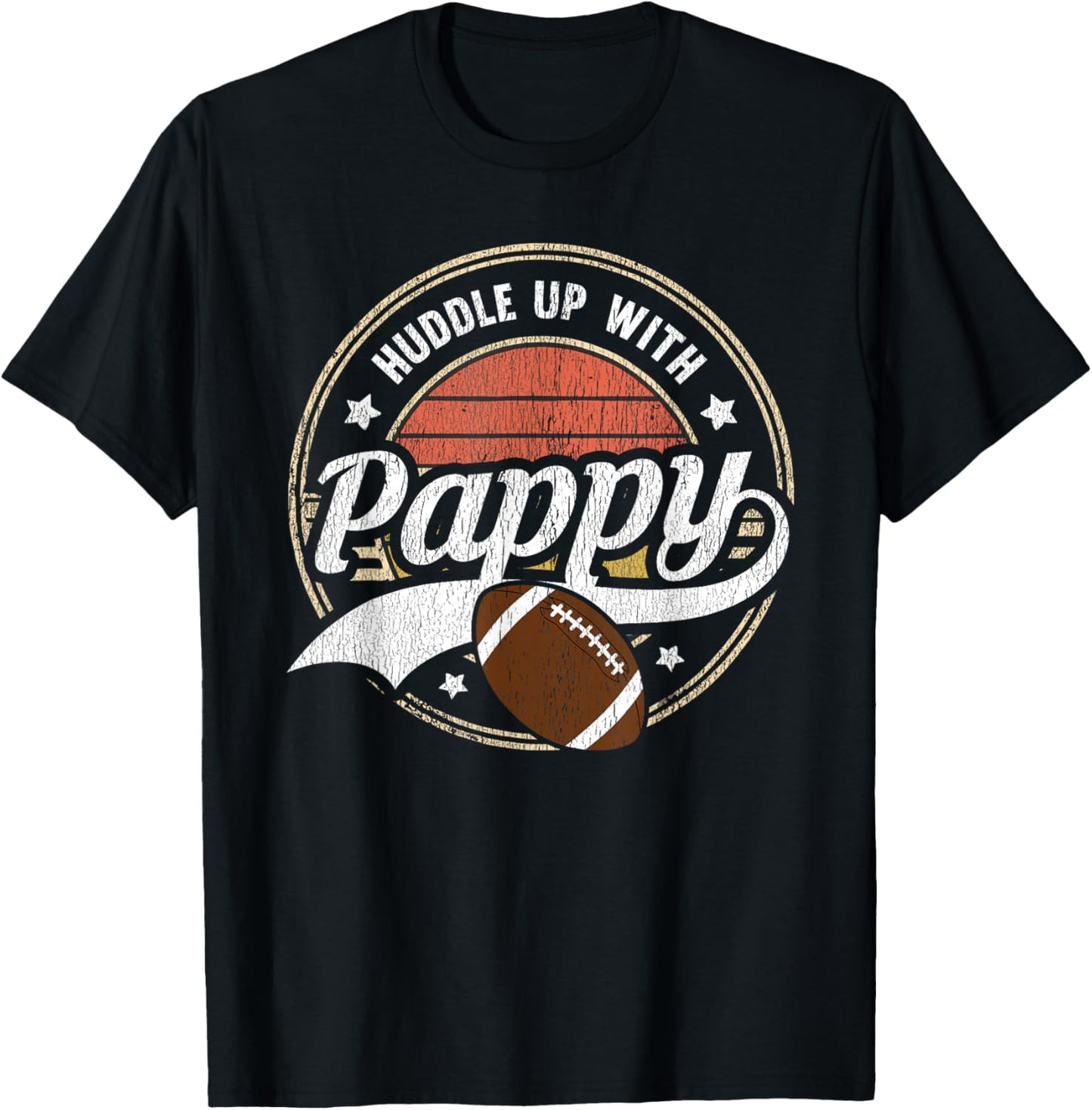 Football Pappy Huddle Up With Pappy Matching Football Family T-Shirt - T-Shirt | Black