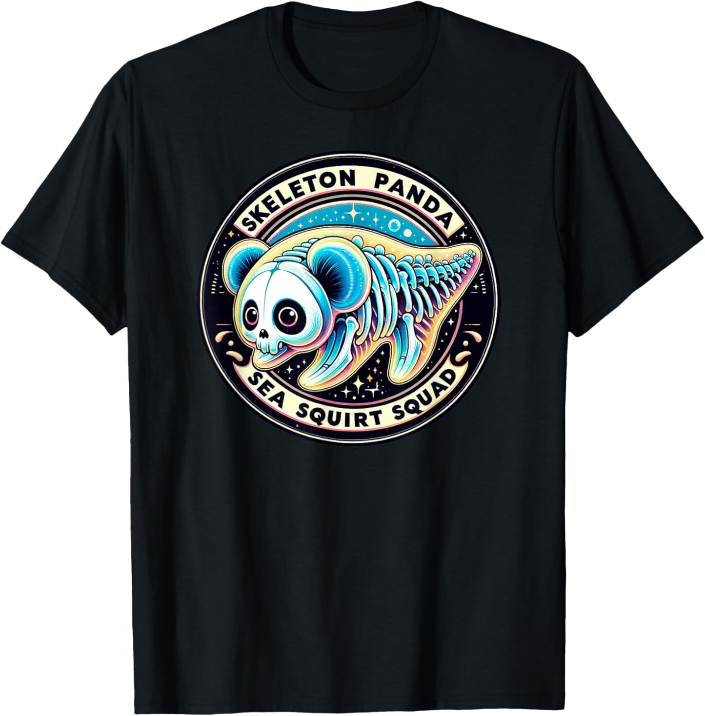 Skeleton Panda Sea Squirt Squad T-Shirt - T-Shirt | Black