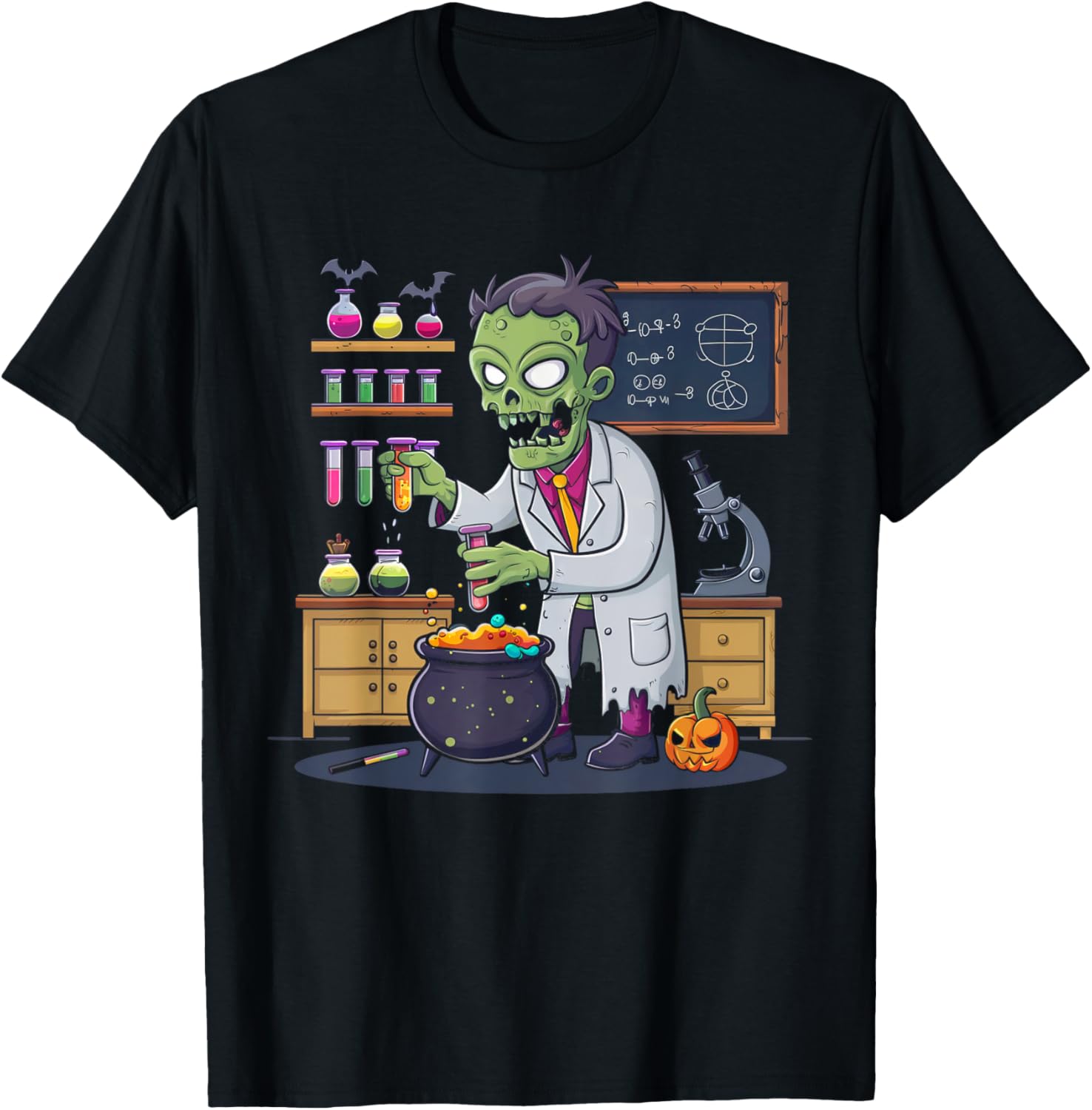 Science Teacher Halloween Shirt Zombie Chemistry Scientist T-Shirt - T-Shirt | Black