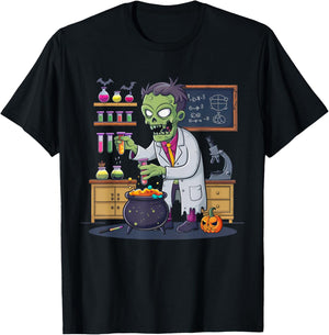 Science Teacher Halloween Shirt Zombie Chemistry Scientist T-Shirt - T-Shirt | Black