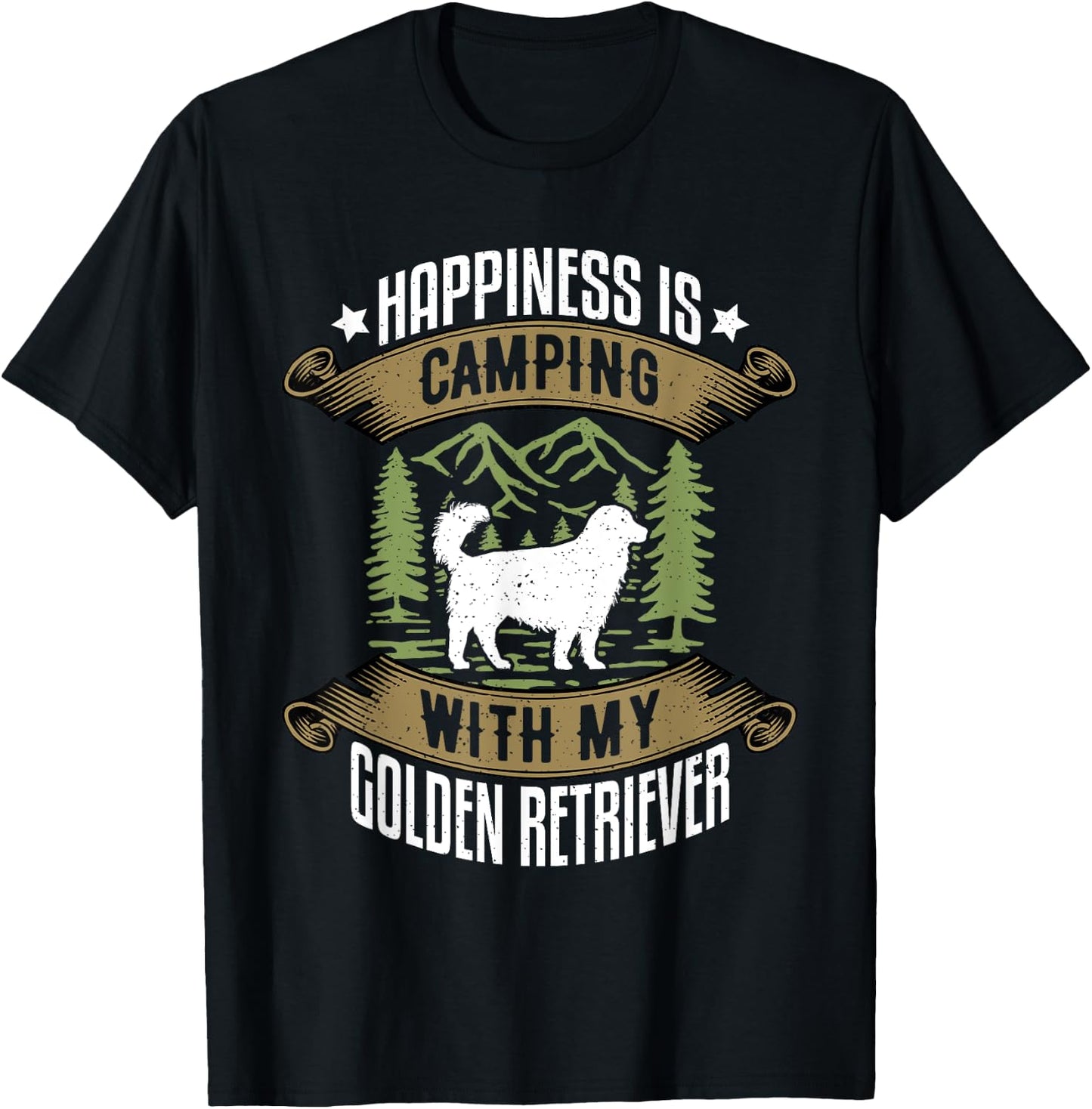 Camping With Golden Retrievers | Camp Lover Camping And Dogs T-Shirt - T-Shirt | Black