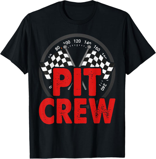 Pit Crew for Race Car Parties T-Shirt - T-Shirt | Black