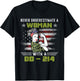 Women With DD-214 Female Veterans Proud Women Veteran T-Shirt - T-Shirt | Black