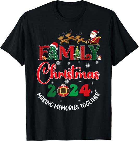 Family Christmas 2024 Matching Xmas Making Memories Together T-Shirt - T-Shirt | Black