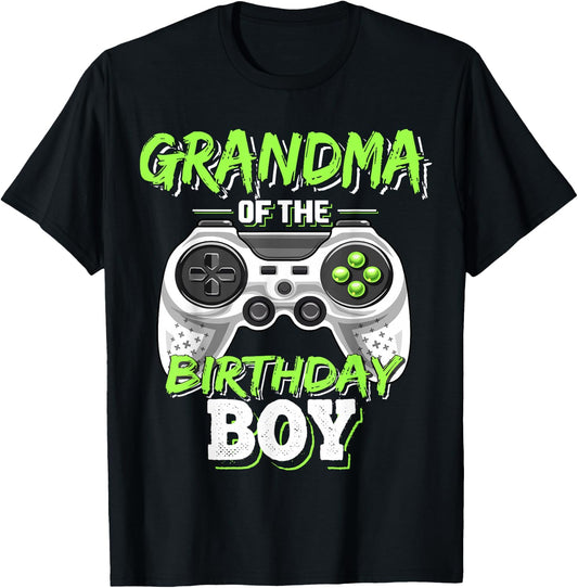 Grandma of the Birthday Boy Matching Video Game Birthday T-Shirt - T-Shirt | Black