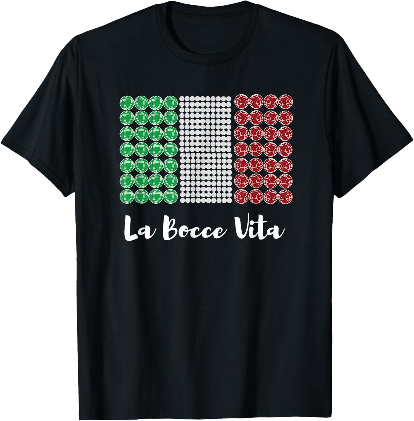 Bocce Ball Game Italy Flag Italian Gifts T-Shirt - T-Shirt | Black