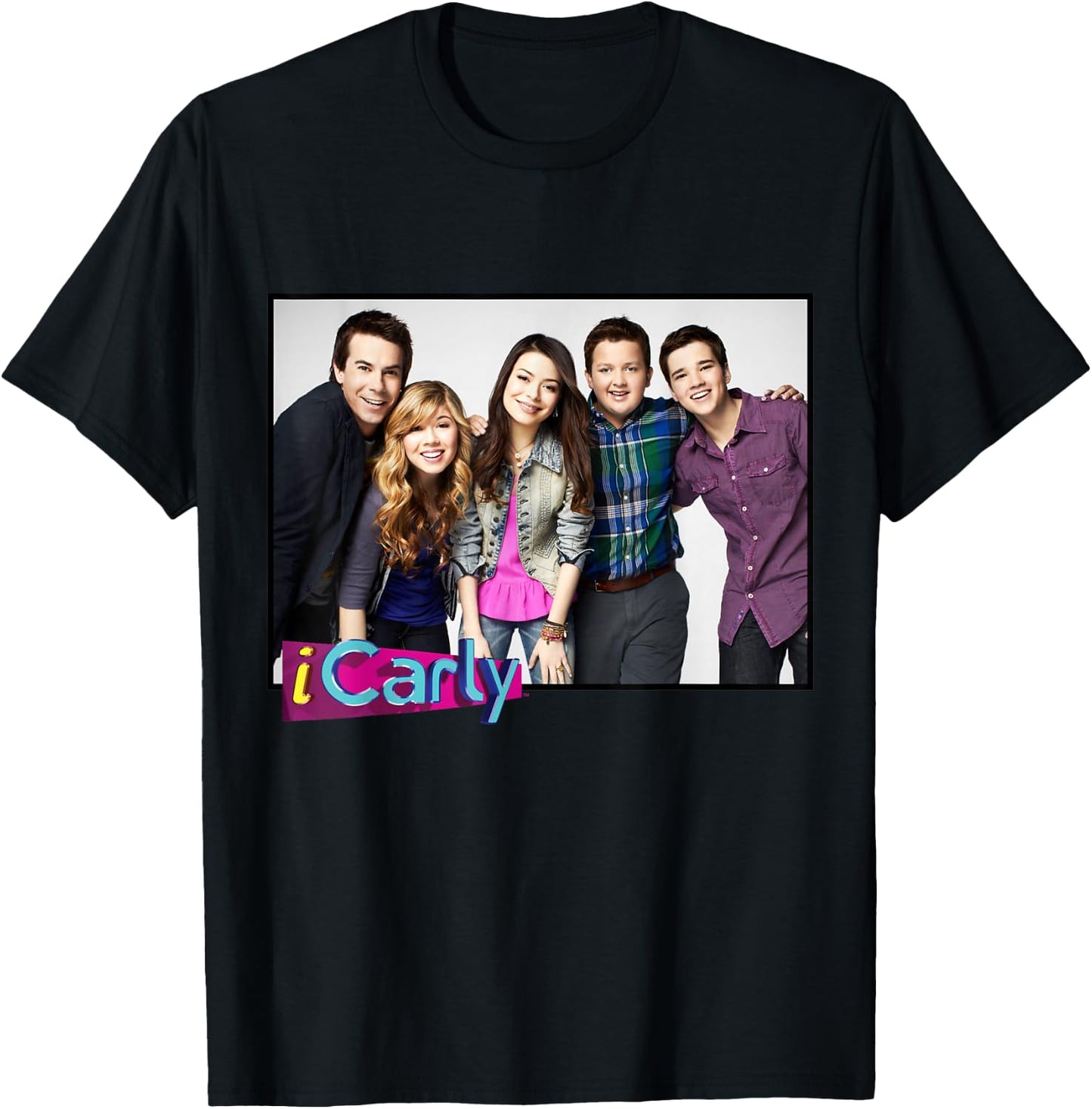 iCarly Cast Group Carly, Sam, Freddie, and Spencer T-Shirt - T-Shirt | Black