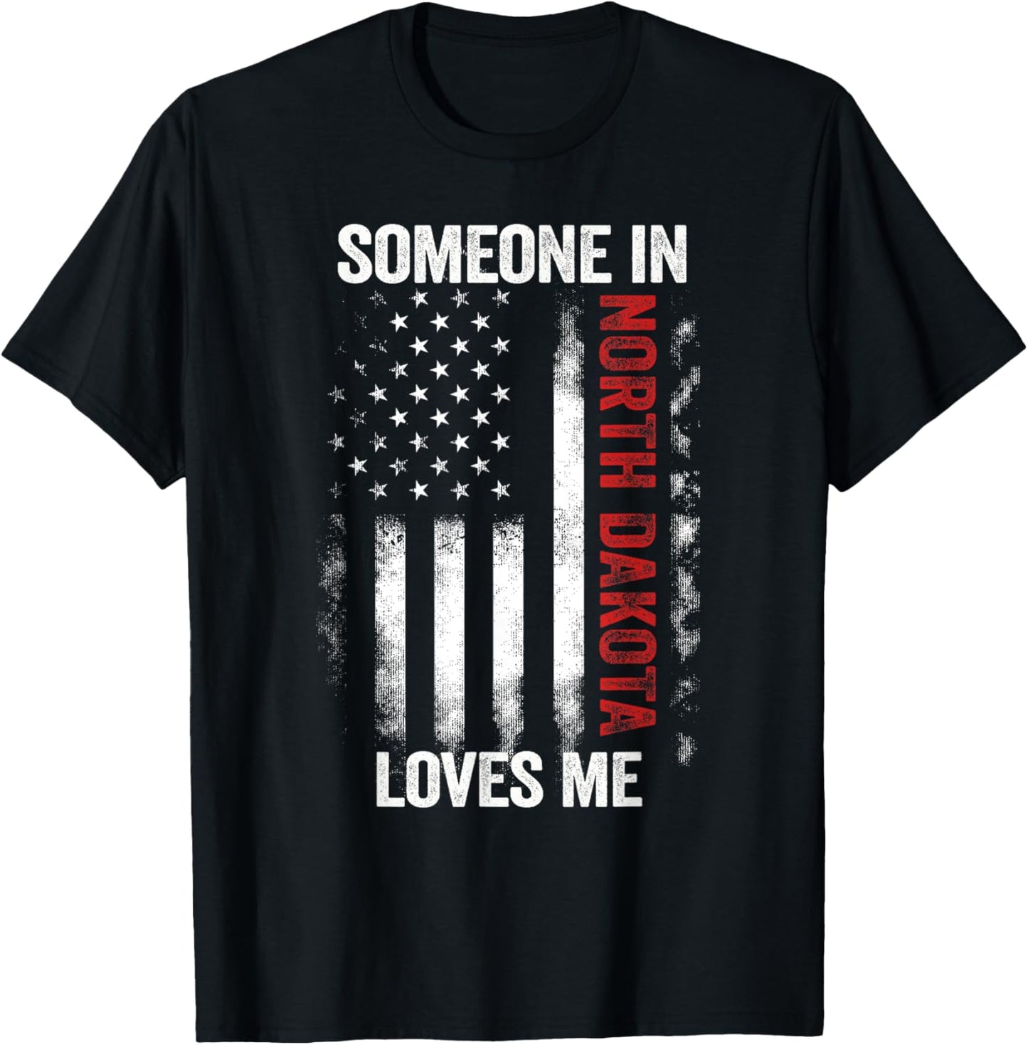 Someone In North Dakota Loves Me Peace Garden State T-Shirt - T-Shirt | Black