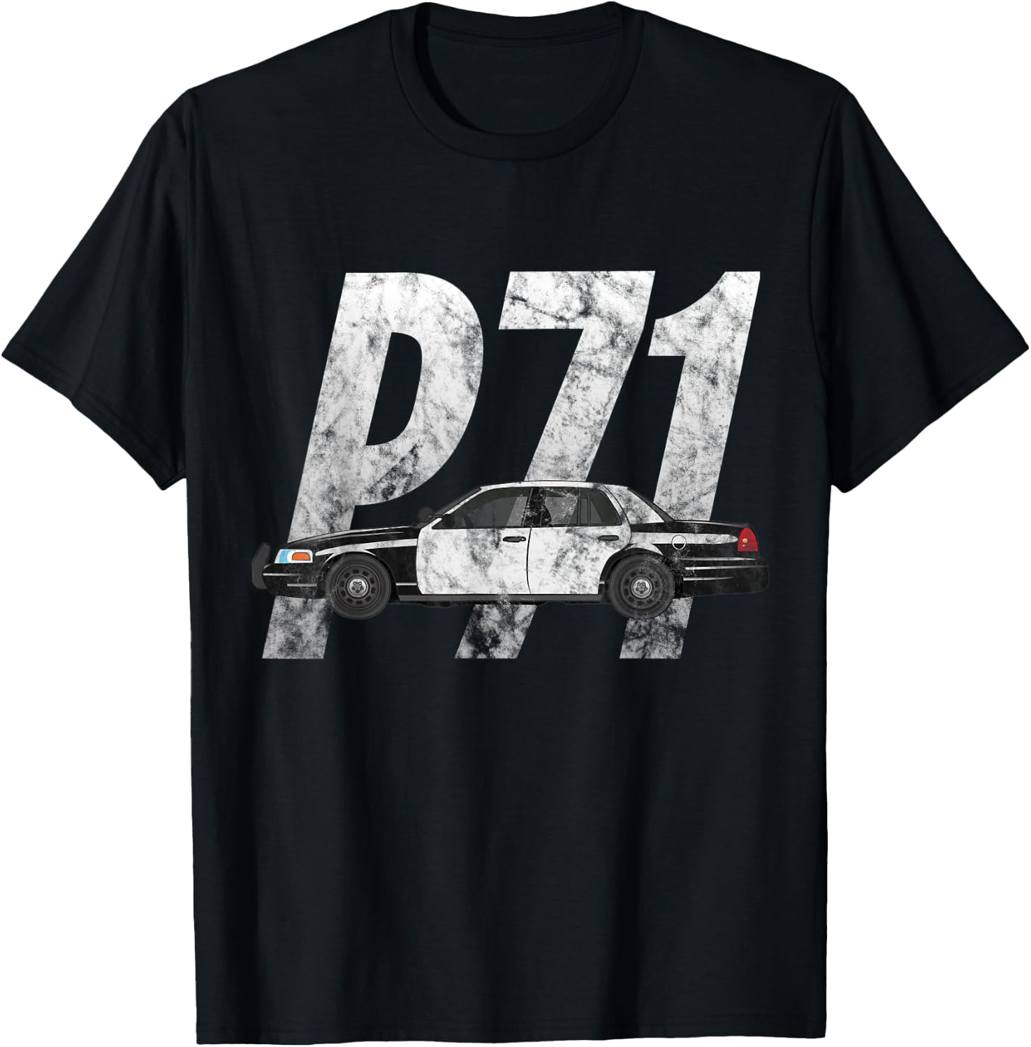 Cop Car P71 Crown Vic T Shirt Vintage Style T-Shirt - T-Shirt | Black
