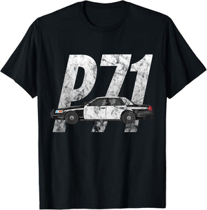 Cop Car P71 Crown Vic T Shirt Vintage Style T-Shirt - T-Shirt | Black