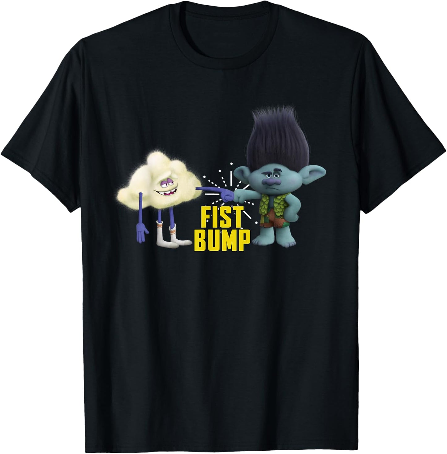 DreamWorks Trolls Fist Bump Small T-Shirt - T-Shirt | Black