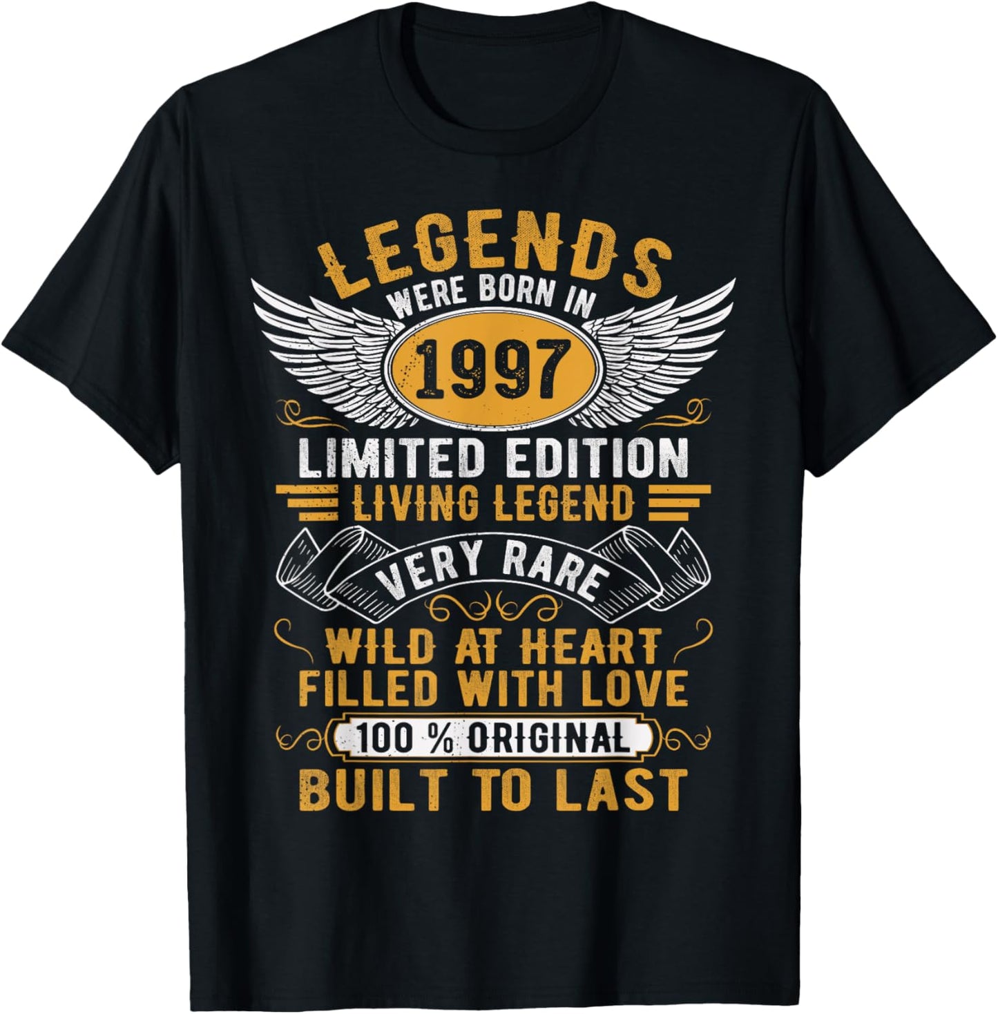 Legends Were Born In 1997 Vintage Born in 1997 Birthday T-Shirt - T-Shirt | Black