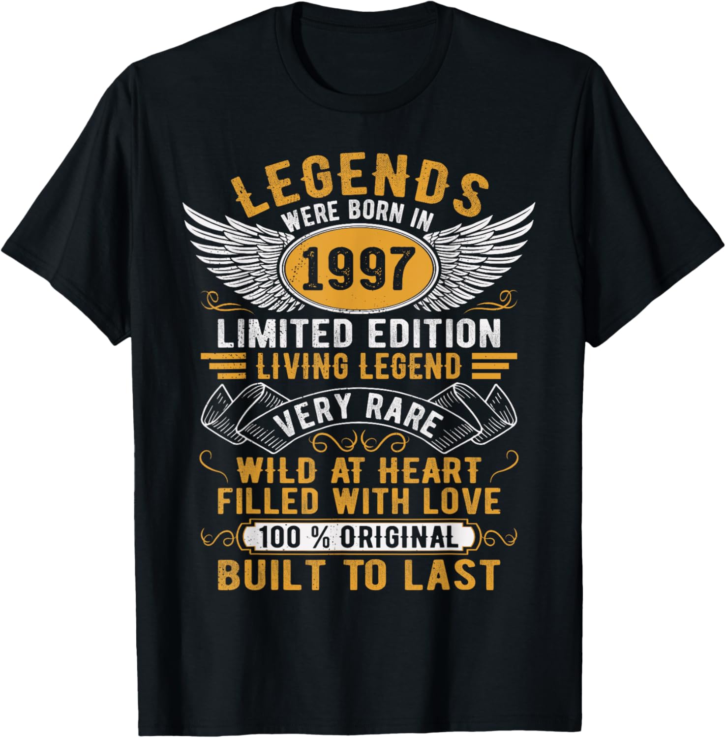 Legends Were Born In 1997 Vintage Born in 1997 Birthday T-Shirt - T-Shirt | Black