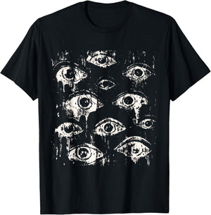 Eyes Eyeballs Weird Goth Grunge Alt Y2K Strange Aesthetic T-Shirt - T-Shirt | Black