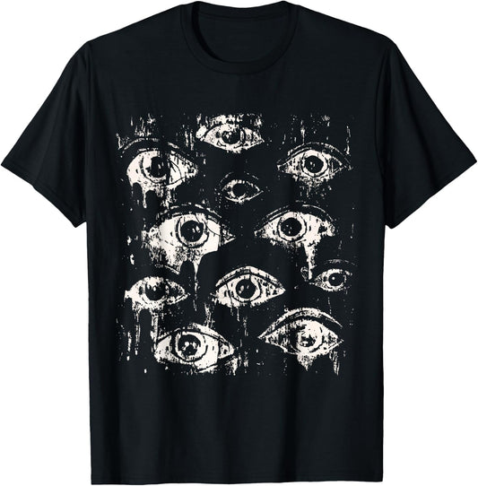 Eyes Eyeballs Weird Goth Grunge Alt Y2K Strange Aesthetic T-Shirt - T-Shirt | Black