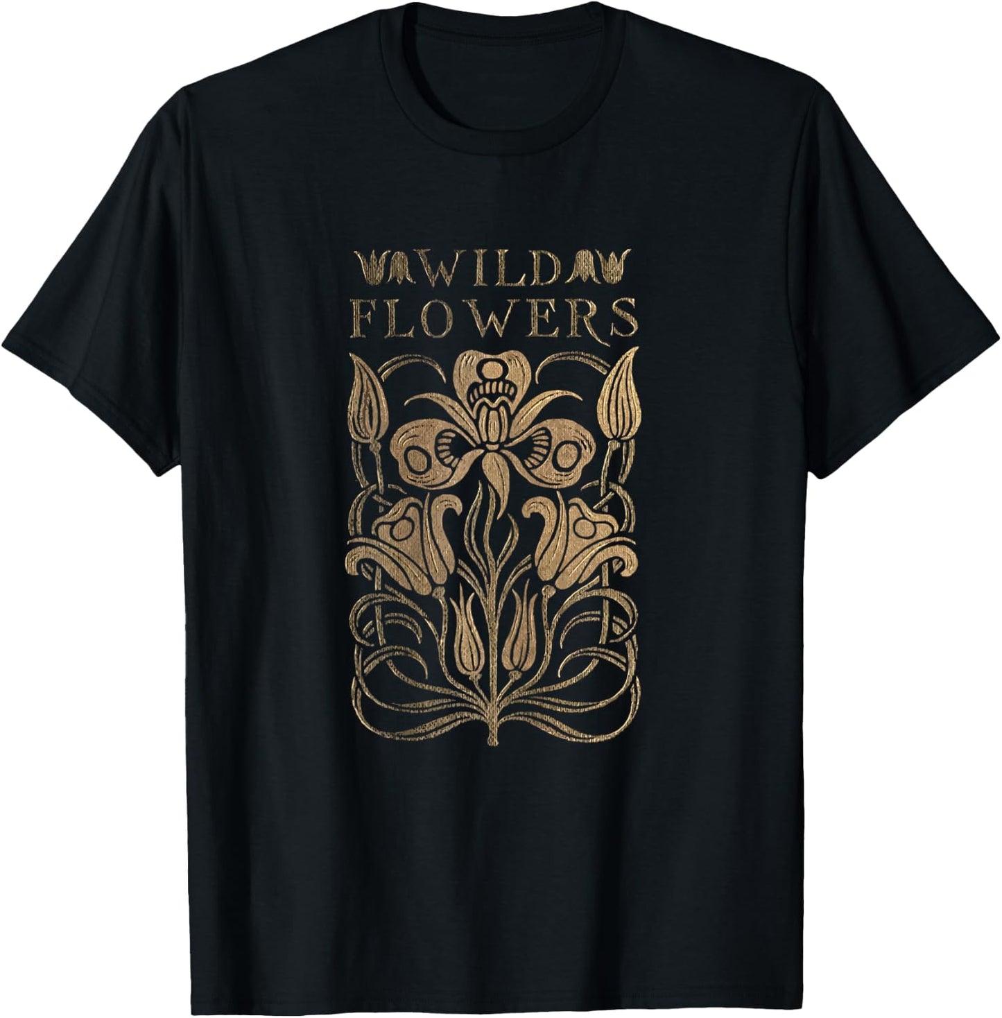 Wildflowers Vintage Hippie Heart Gypsy Soul Nature Lover T-Shirt - T-Shirt | Black