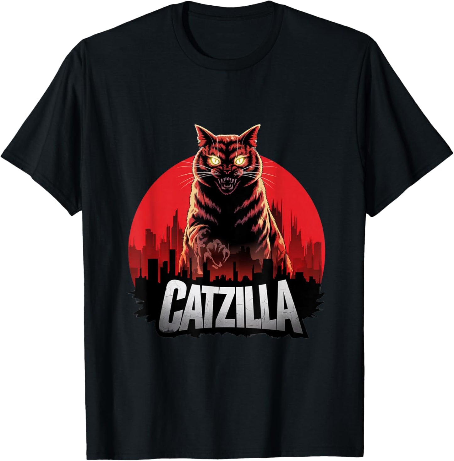 Catzilla Apocalypse Cat – Fierce Feline City Kitten Catzilla T-Shirt - T-Shirt | Black