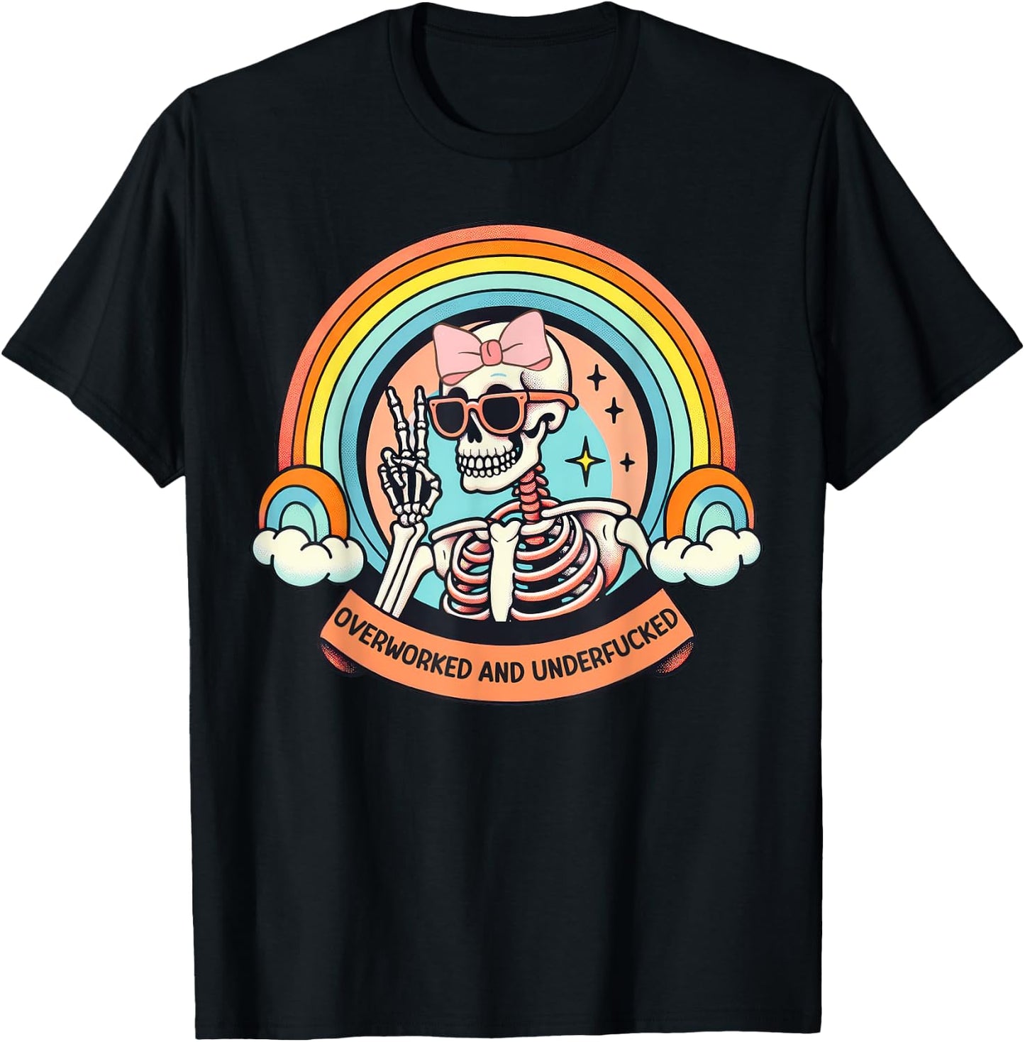 Overworked And Underfucked T-Shirt - T-Shirt | Black
