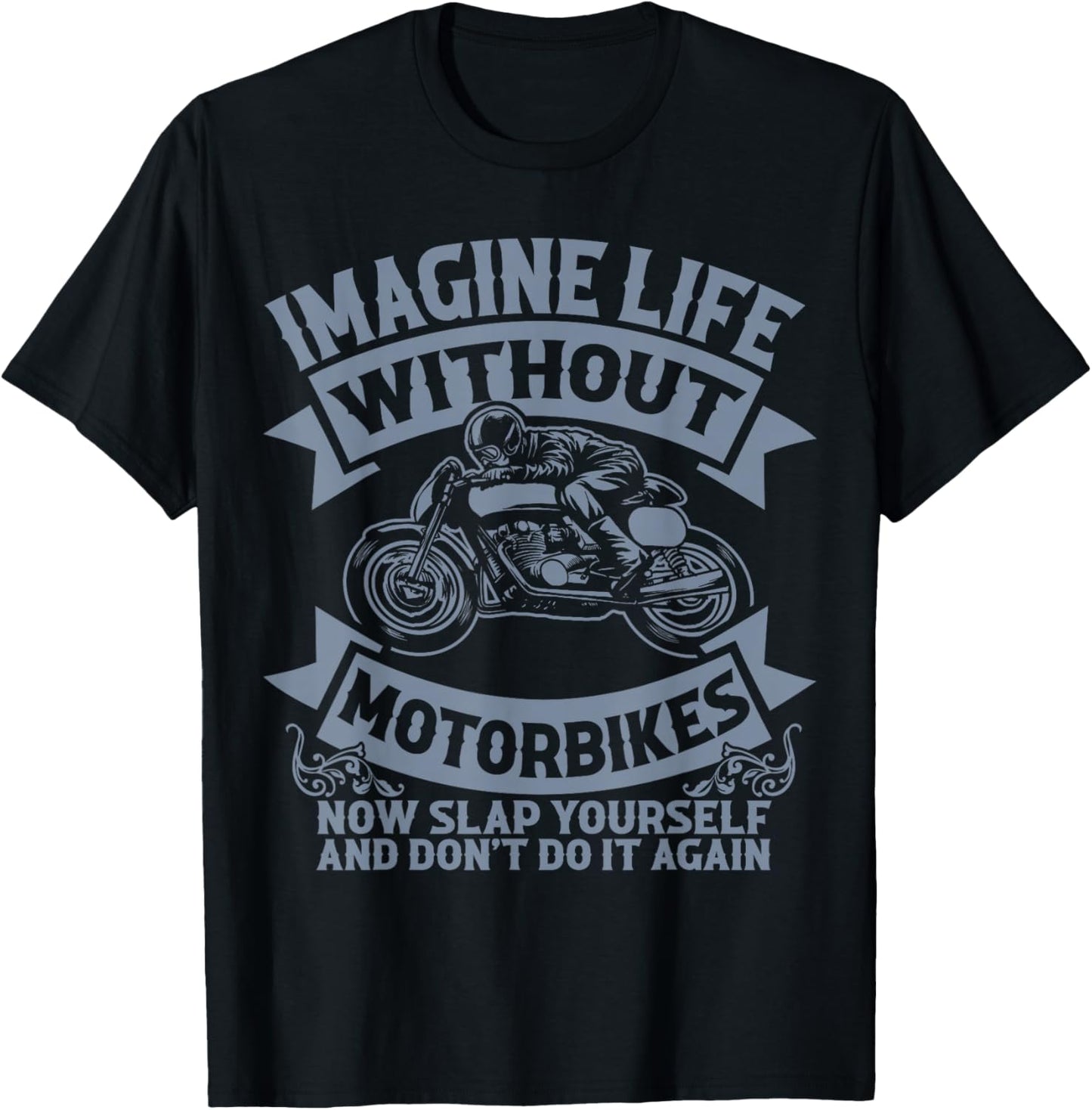 Funny Road-Thrill Rider Biker Life Motorcycle Joke Men Women T-Shirt - T-Shirt | Black