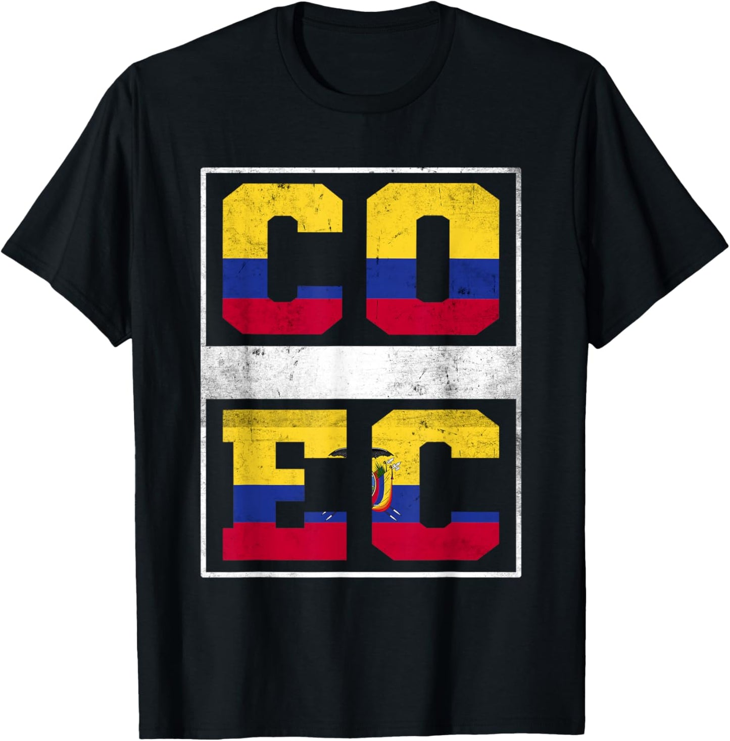 Colombia and Ecuador Mix Colombian Ecuadorian Roots T-Shirt - T-Shirt | Black