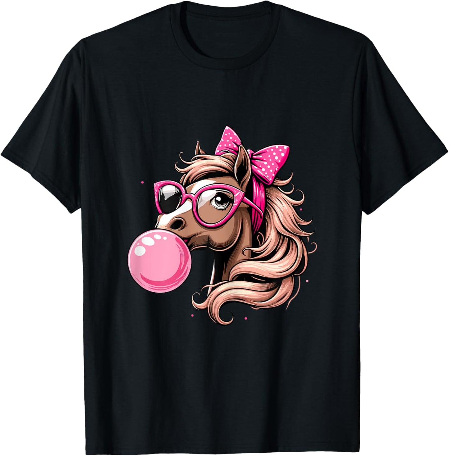 Horse Bubblegum Horse Girl Horseback T-Shirt - T-Shirt | Black