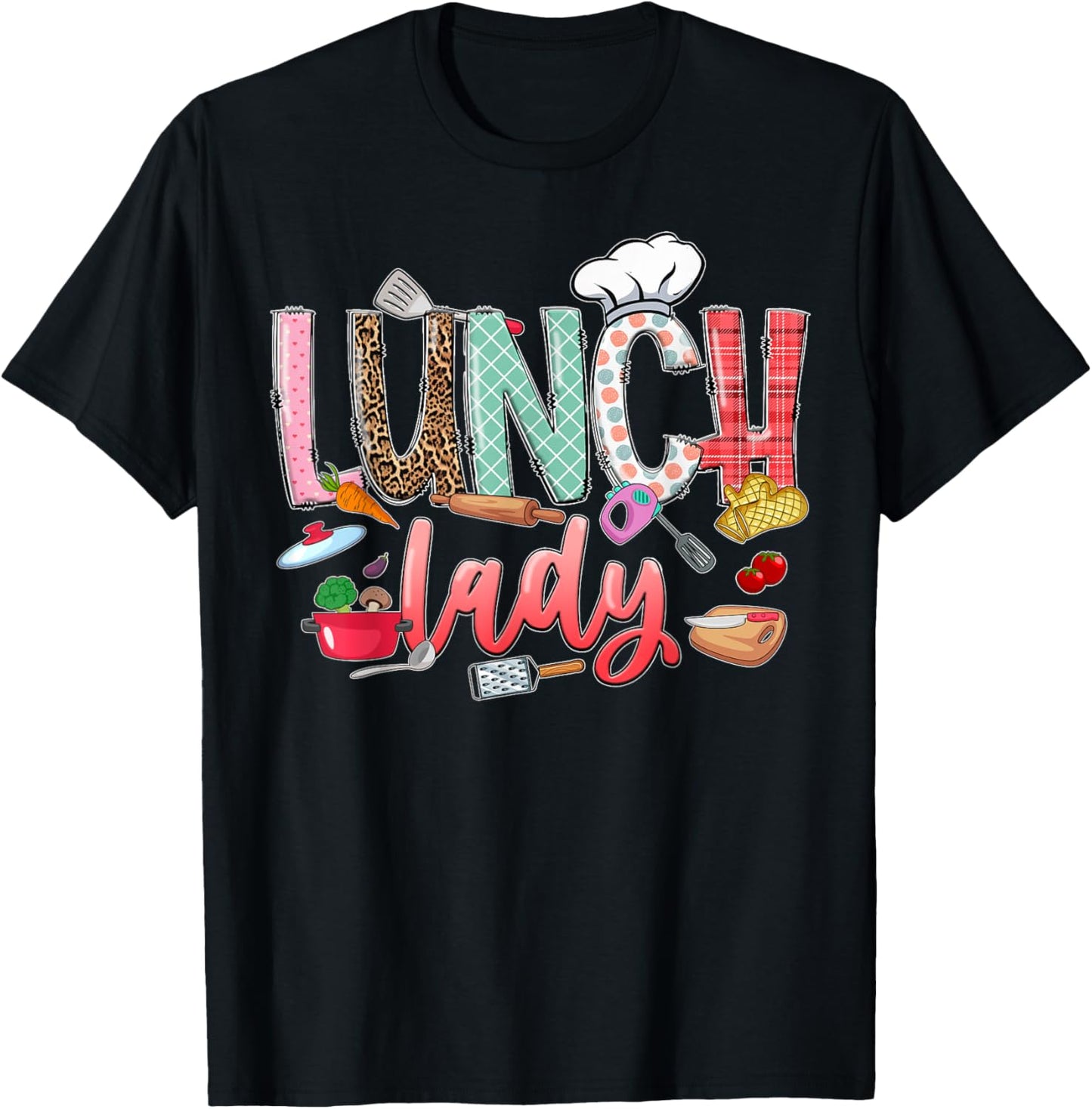 Lunch Lady, Lunch Lady Squad, School Lunch Ladies , Small, Black T-Shirt - T-Shirt | Black