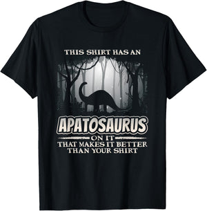 Funny Dinosaur Apatosaurus Dino Humor T-Shirt - T-Shirt | Black