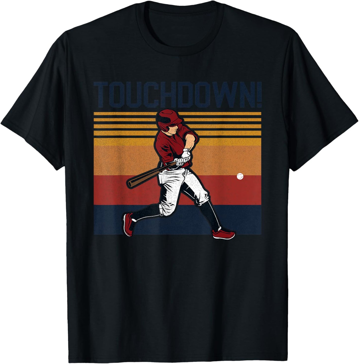 Funny Baseball Football Touchdown Sports Humor Home Run T-Shirt - T-Shirt | Black